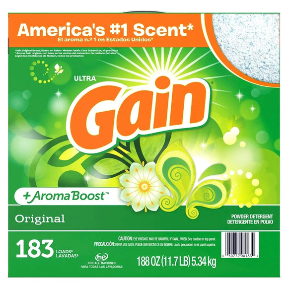 Gain Ultra Powder Laundry Detergent, Original (188 oz., 183 loads)