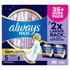 Always Maxi Pads Size 5 Overnight Absorbency Unscented with Wings (66 ct.) (Copy)