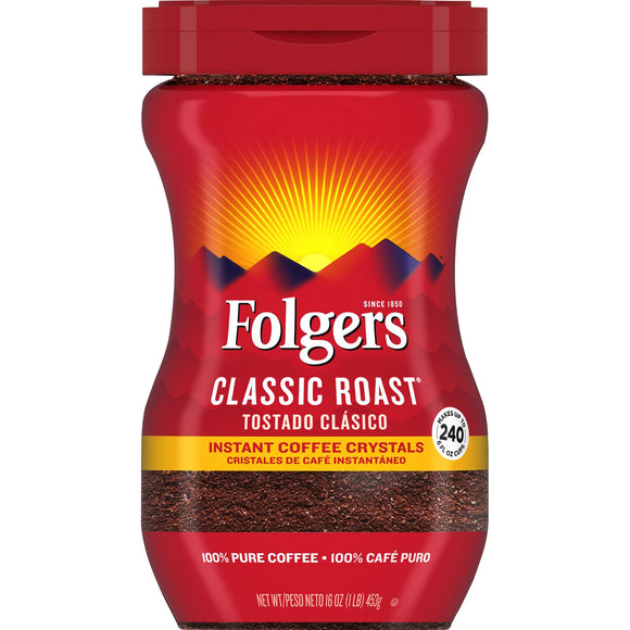 Folgers Classic Roast Instant Coffee Crystals (16 oz.)