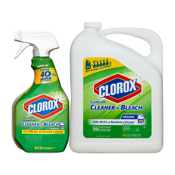 Clorox Clean-Up All-Purpose Cleaner with Bleach, Original, 32 oz. Spray and 180 oz. Refill Bottle