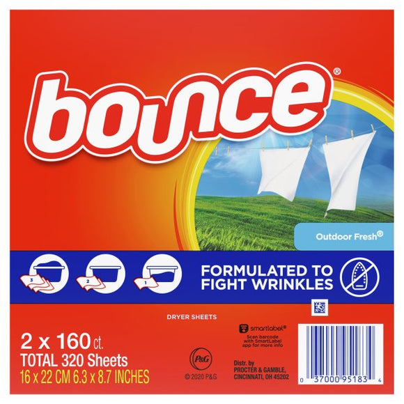 Bounce Fabric Softener Dryer Sheet Outdoor Fresh (2 x 160 ct.)